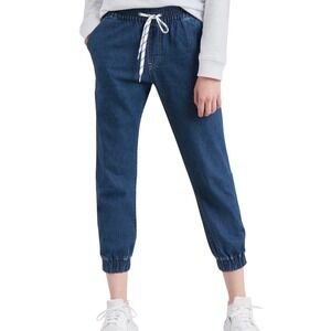 Levi's Denim Joggers Women Large Blue Drawstring Elastic Waist Casual Relaxed